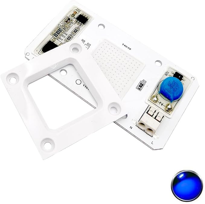 LED 50W COB Chip Bulbs AC 110V 220V Integrated Smart IC Driver Cool White Warm White Red Green Blue UV Pink Full Spectrum (Royal Blue 450nm, AC 110V (US))