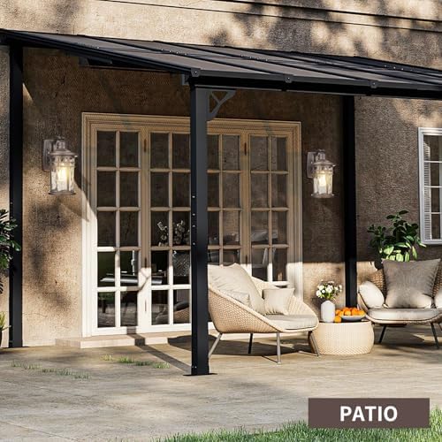 Darkaway Outdoor Wall Light Fixture,2pcs Outside Porch Lights Wall Mounted Water Ripple Glass Exterior Waterproof Lantern Modern Wall Sconce Lighting for Front Door