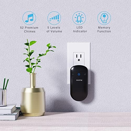 Door Chime When Door Opens, Door Alarm for Home, 3-Sensor 2-Receiver, Black