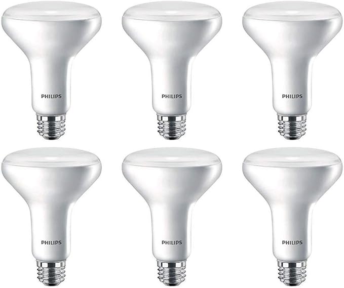 Philips LED Flicker-Free BR30 Light Bulb, EyeComfort Technology, Non-Dimmable, 650 Lumen, Soft White (2700K), 9W=65W, E26 Base, 6-Pack