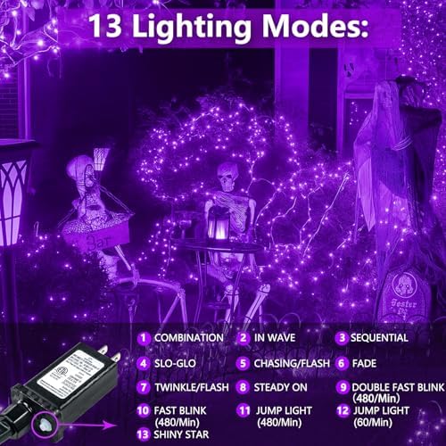 200 LED Connectable String Lights, 66FT Christmas Lights Outdoor Indoor
