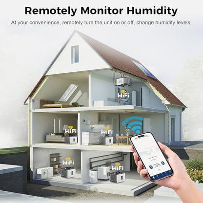 ALORAIR Smart Wi-Fi 70 Pints Crawlspace Dehumidifier with Pump Compact Unit