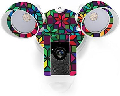 MightySkins Skin Compatible with Ring Floodlight Cam - Stained Glass Window | Protective, Durable, and Unique Vinyl Decal wrap Cover | Easy to Apply, Remove, and Change Styles | Made in The USA