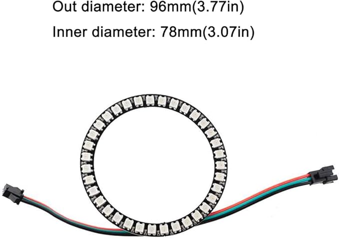 35 Bits WS2812 Addressable LED Ring with SM2.54-3P Connector Wire, DC5V WS2812B 5050 RGB LED with Built-in Driver Pixels Individual Control for Arduino ESP8266 Nodemcu