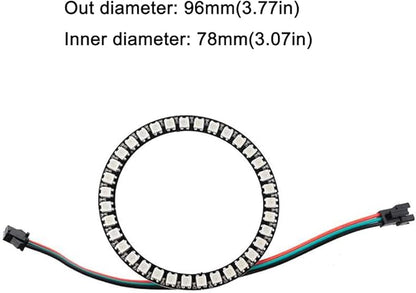 35 Bits WS2812 Addressable LED Ring with SM2.54-3P Connector Wire, DC5V WS2812B 5050 RGB LED with Built-in Driver Pixels Individual Control for Arduino ESP8266 Nodemcu