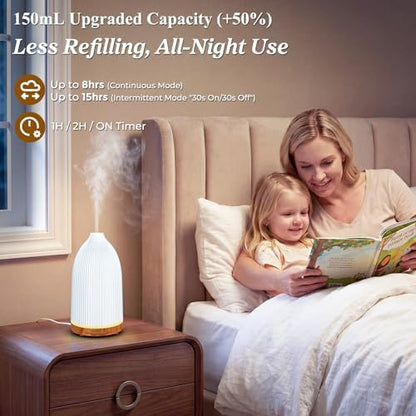 URPOWER 2PCS 150mL Essential Oil Diffusers for Home Aromatherapy Diffuser