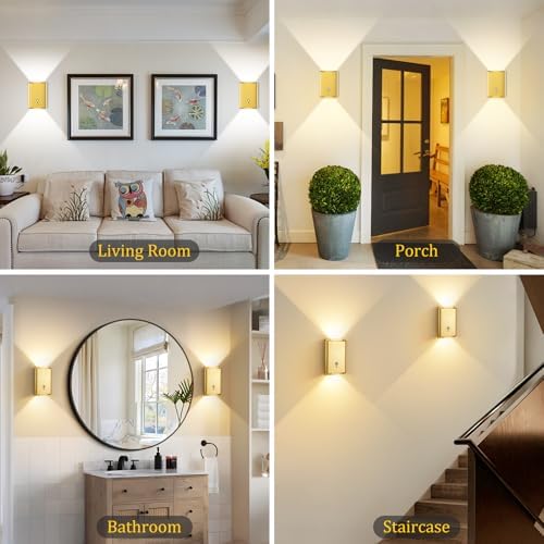 Eneru Motion Sensor Wall Sconce, 1 Pack Rechargeable Wireless Lights Indoor