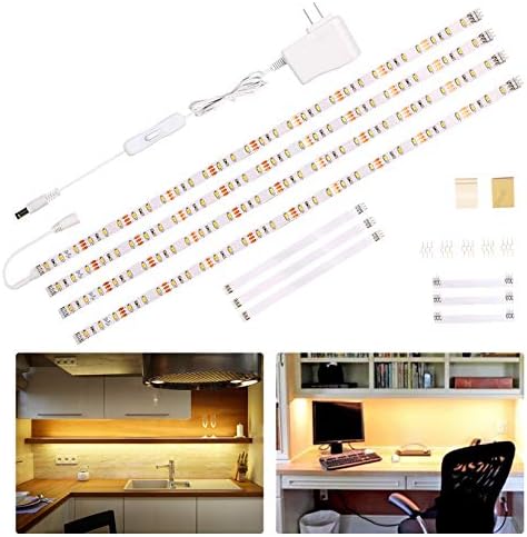 WOBANE Under Cabinet Lighting Kit,6.6 Feet Flexible LED Strip Lights Bar