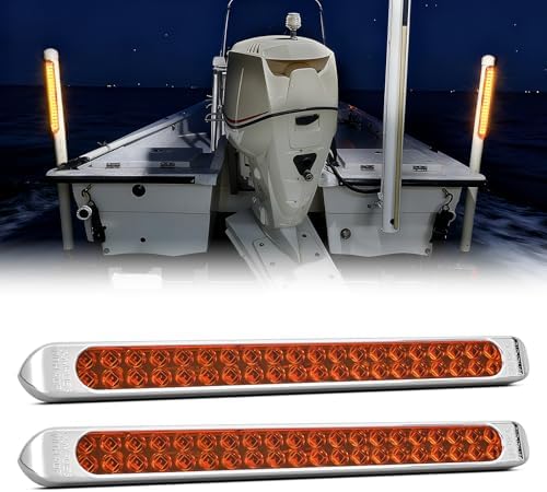 Nilight LED Tail Light 17" Amber Running Turn Signal Lights W/Chrome Bezel