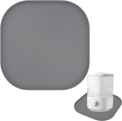 Silicone Humidifiers Drip Tray for LEVOIT, Dreo, ASAKUKI, Homvana Humidifiers, 10''x10'' Non-Slip & Leak-Proof Silicone Mat, Prevent Water Leakage and Protect Floor Surface (Grey)