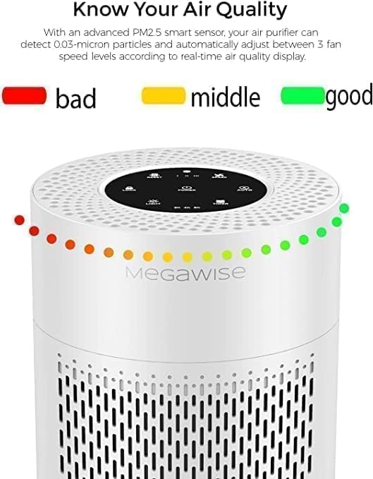 MEGAWISE Air Purifier 2-Pack for Home & Office, Compact Quiet Air Cleaner with Multi-Layer Filter, Portable Design for Bedroom, Living Room, Desktop
