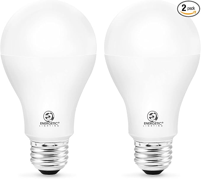 E ENERGETIC LIGHTING 150 Watt Light Bulb, 2600LM Super Bright Light Bulbs, Dimmable A21 LED Bulb, Soft White 2700K, E26 Standard Base, UL Listed, Damp Rated, 2 Pack