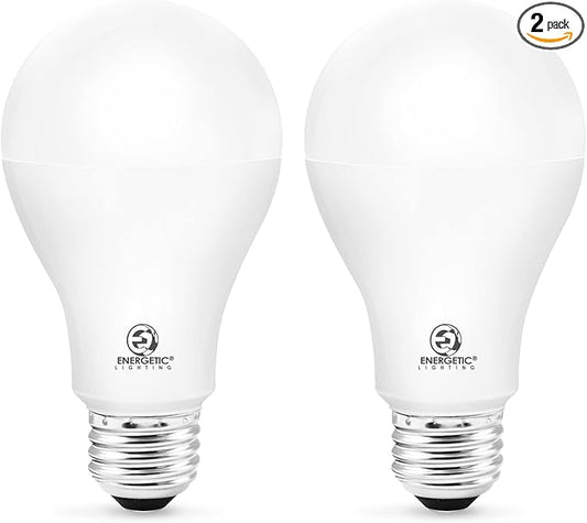 ENERGETIC SMARTER LIGHTING Dimmable A21 LED Bulb, 2600LM Super Bright Light Bulbs, 20W=150W, Warm White 3000K, UL Listed, E26 Base, Damp Rated, 2 Pack