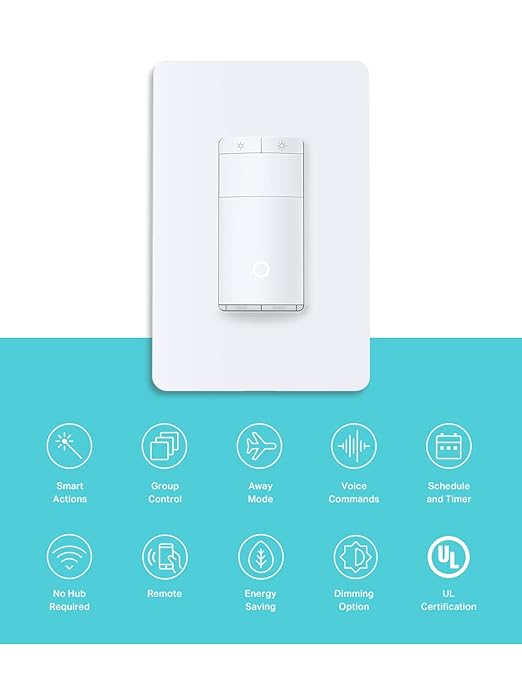 Kasa Smart Motion Sensor Switch, Dimmer Light Switch, Single Pole, Needs Neutral Wire, 2.4GHz Wi-Fi, Compatible with Alexa & Google Assistant, UL Certified, No Hub Required(ES20MP2) White 2-Pack