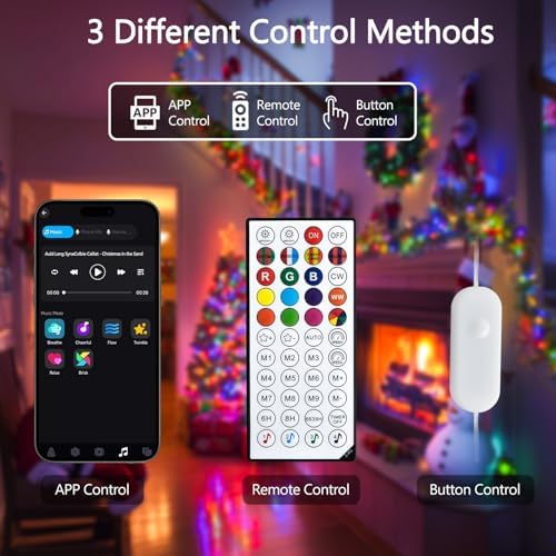 JMEXSUSS Connectable 33ft 100 LED Color Changing String Lights for Bedroom