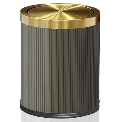 4 Gallon Bathroom Trash can with Swing Lid, Grey Gold