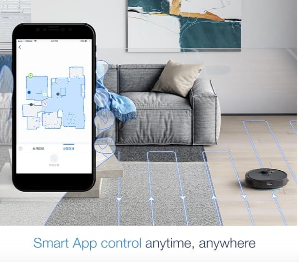 ECOVACS ROBOTICS - DEEBOT T8 AIVI Vacuum & Mop Robot with Advanced Laser Mapping and AI Object Recognition & Avoidance - Black(Renewed)
