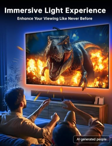 FFJ TV Lights that Change with Screen, 18ft Cuttable LED Backlight