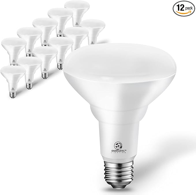 Energetic BR30 LED Recessed Light Bulb, 11W=75W, 6000K Cool Daylight, 900LM, Dimmable Ceiling Flood Light Bulb for Cans, CRI80+, 12-Pack