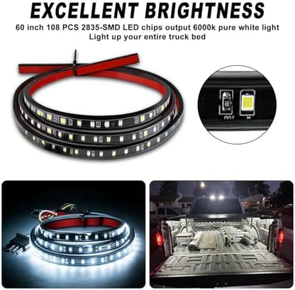 Mupera Triple Row LED Tailgate Light Bar 60 Inch