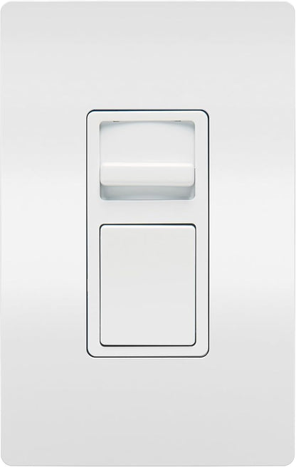 Legrand Pass & Seymour Wide Slide Series Single Pole/3-Way Paddle Slide LED Dimmer Light Switch, Preset for CFL/LED/Incandescent Bulbs, White