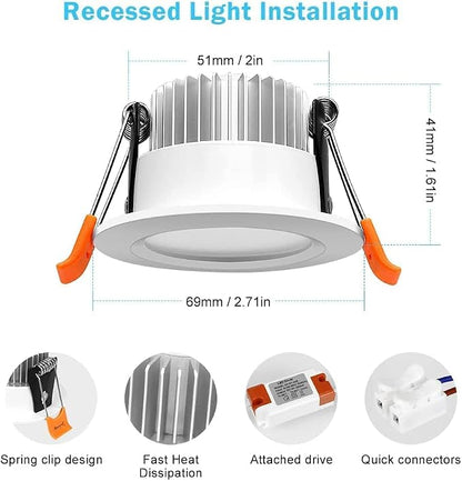 inShareplus 2 Inch Smart Recessed Lighting, WiFi LED Downlight 5W 120V, Dimmable RGBCW 2700-6500K Color Changing, Compatible with Alexa/Google, Ceiling Lights with LED Driver, 10 Pack