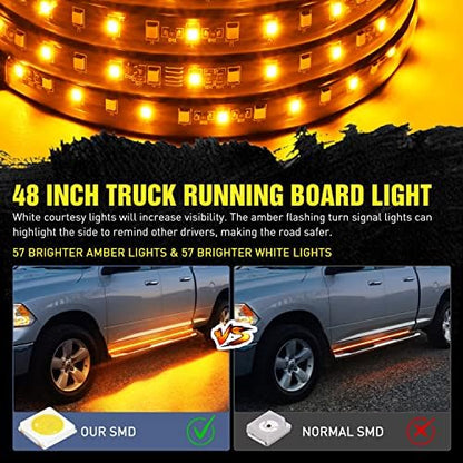 Nilight 48 Inch LED Running Board Lights 2 PCS