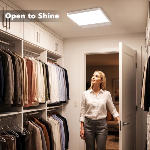 BrizLabs Magnetic LED Ceiling Light 2 Pack, USB-C Rechargeable & Wireless