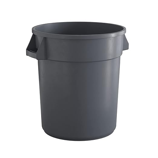 20 Gallon Gray Round Commercial Trash Can, Heavy-Duty Food Grade NSF Certified, Perfect for Restaurant, Office, School, Garage, Backyard, Workshop, Warehouse