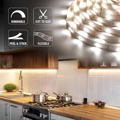 Armacost Lighting RibbonFlex Pro 12V White LED Strip Lights 30 LED/m, 5000K, 8.2 ft, 161210