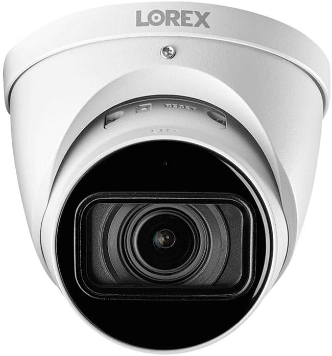 Lorex 4K (8MP) Motorized Varifocal Smart IP Dome Security Camera with Listen-in Audio and Real-Time 30FPS Recording - White
