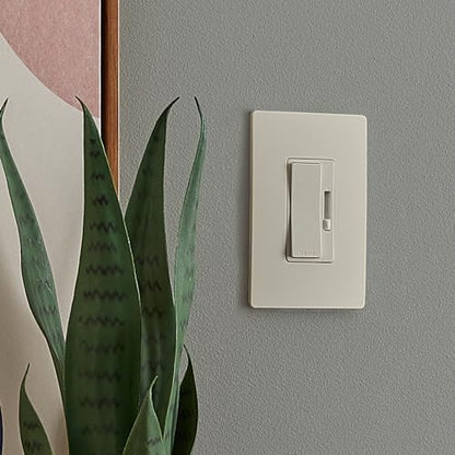 Legrand Radiant 150W LED Dimmer Light Switch 3-Way Rocker Light Almond 1Pk