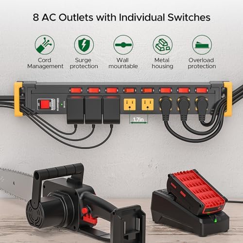 8 Outlet Heavy Duty Surge Protector Power Strip