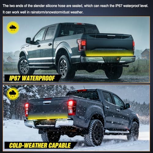Nilight Truck Tailgate Light Strip 48" Triple Row 360 LED Running Light Bar