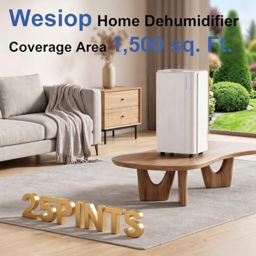 Dehumidifier for Home with Drain Hose, Auto On/Off Cycling for Basement