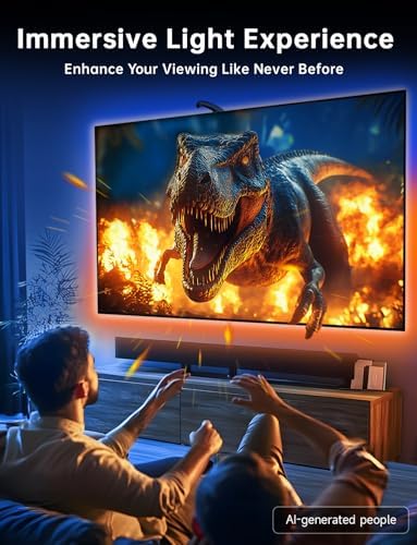 FFJ TV LED Backlight, 11.5ft Cuttable TV Lights that Change with TV