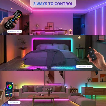 COB RGB Smart IC Strip Lights 40FT Color Flowing Strip Light