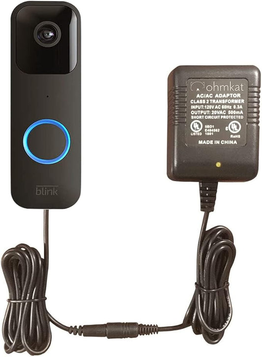 Video Doorbell Power Supply - Compatible with Blink Smart Wi-Fi Video Doorbell - No Existing Wiring Required - Transformer, Adapter, Power Kit & Supply All In One (Black)