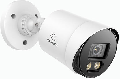 SANNCE Full Color Night Vision 1080P TVI Bullet Wired Security Camera,2 Warm Lights, IP66 Weatherproof for Indoor Outdoor Use, 100ft Clear Full Color Night Vision, Only a Camera, No Power Supply