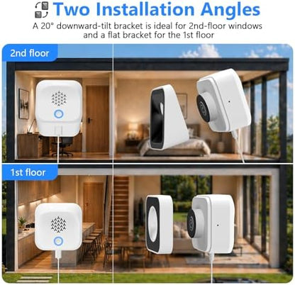 3K 5MP Window Camera with 20° Tilt Angle Dual Mount for 1st & 2nd Floor