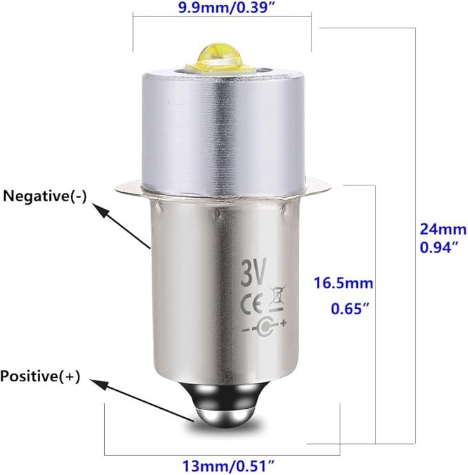LED Ugrade Bulb Compatible for Maglite Flashlight 2 Cell C/D