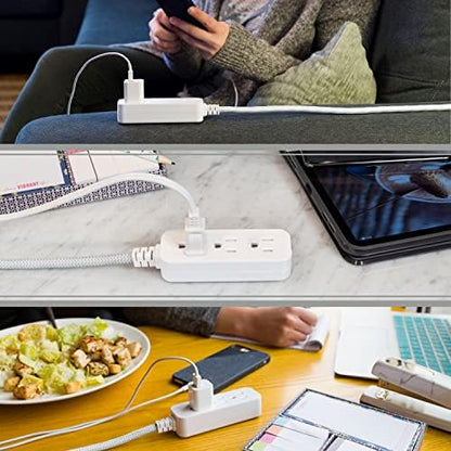 Cordinate 3 Outlet Power Strip Surge Protector 10 Ft Braided Extension Cord