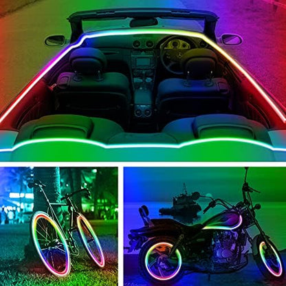RUISHINE Battery Operated LED Strip Lights 20ft, Battery Powered LED Strip Lights for Bedroom Color Changing APP Remote, USB Led Lights for TV, Room, Kitchen, Party