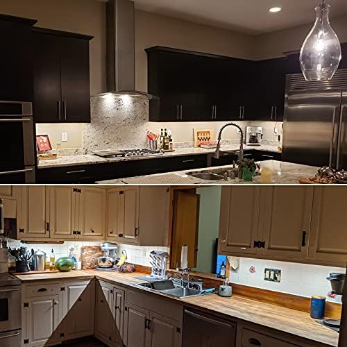 Litever Under Cabinet Lights Plug in. 6 Lights with Adapter Dimmer. 5000K