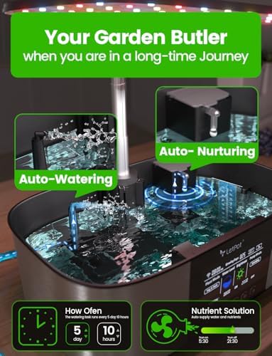 LETPOT LPH-Max 21-Pod Hydroponic Growing System Kits, Smart Indoor Garden with APP & WiFi Control, Auto Watering & Nutrient Supply, 36W Full Spectrum LED Grow Light, 7.5L Tank, Up to 30" Height