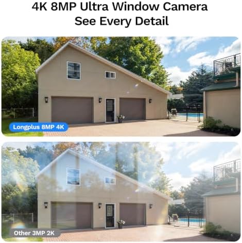 LongPlus 8MP 4K Window Camera WiFi 6 Safeview Window Security Camera