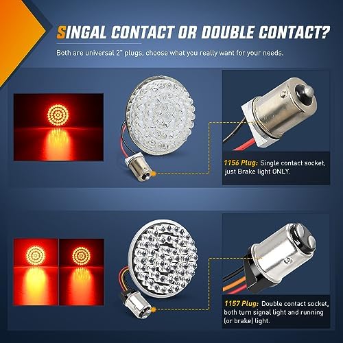 Nilight LED Turn Signal Rear Brake Running Lights for Harley Davidson Dyna