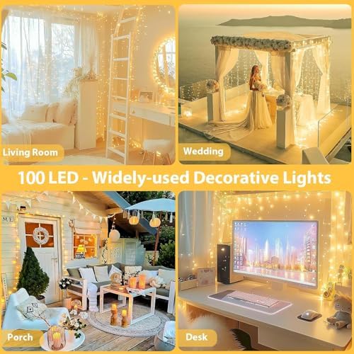 2 Pack 100 LED Connectable String Lights, Christmas Lights Outdoor Indoor