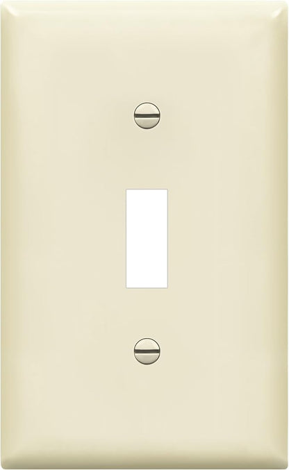 ENERLITES Toggle Switch Wall Plate, Gloss Finish, Size 1-Gang 4.50" x 2.76", Unbreakable Polycarbonate Thermoplastic, 8811-LA, Light Almond, Standard