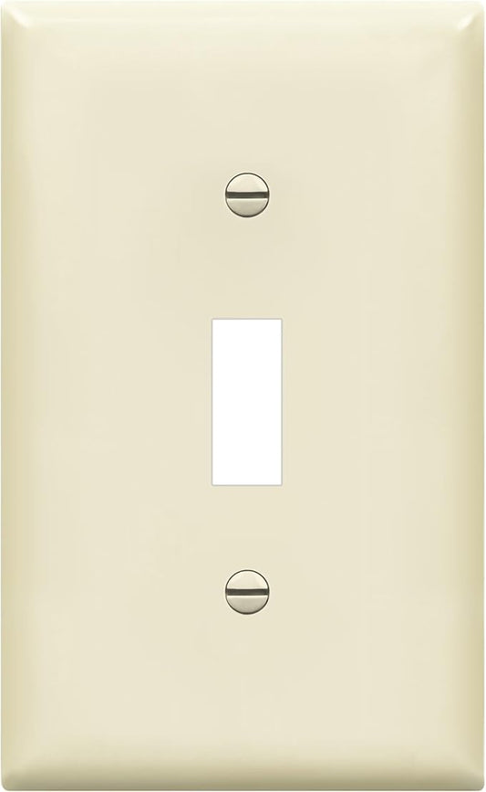 ENERLITES Toggle Switch Wall Plate, Gloss Finish, Size 1-Gang 4.50" x 2.76", Unbreakable Polycarbonate Thermoplastic, 8811-LA, Light Almond, Standard